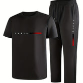 Casual Paris Print Two - Piece Outfit Track Suit - Mumzar